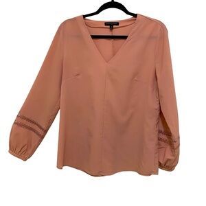 Banana Republic Womens Pink Puff Sleeve Top Size‎ Medium Office Casual
